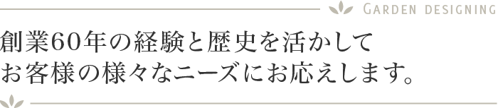 創業60年の経験と歴史を活かしてお客様の様々なニーズにお応えします。